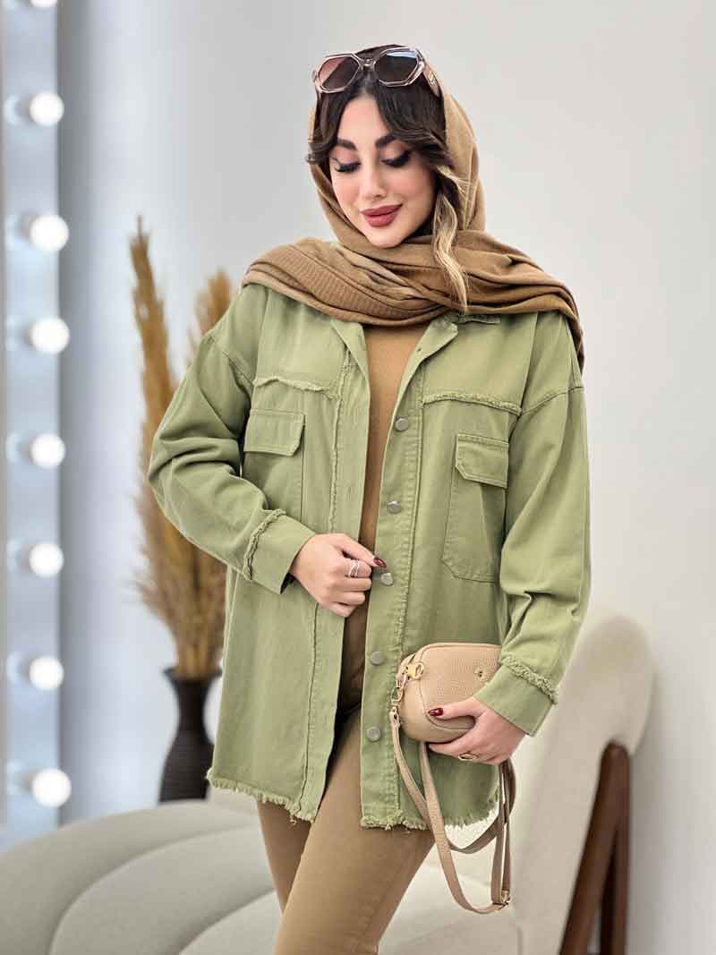 مانتو کتان ریش دار ترلان کد 5504 — تصویر ۴