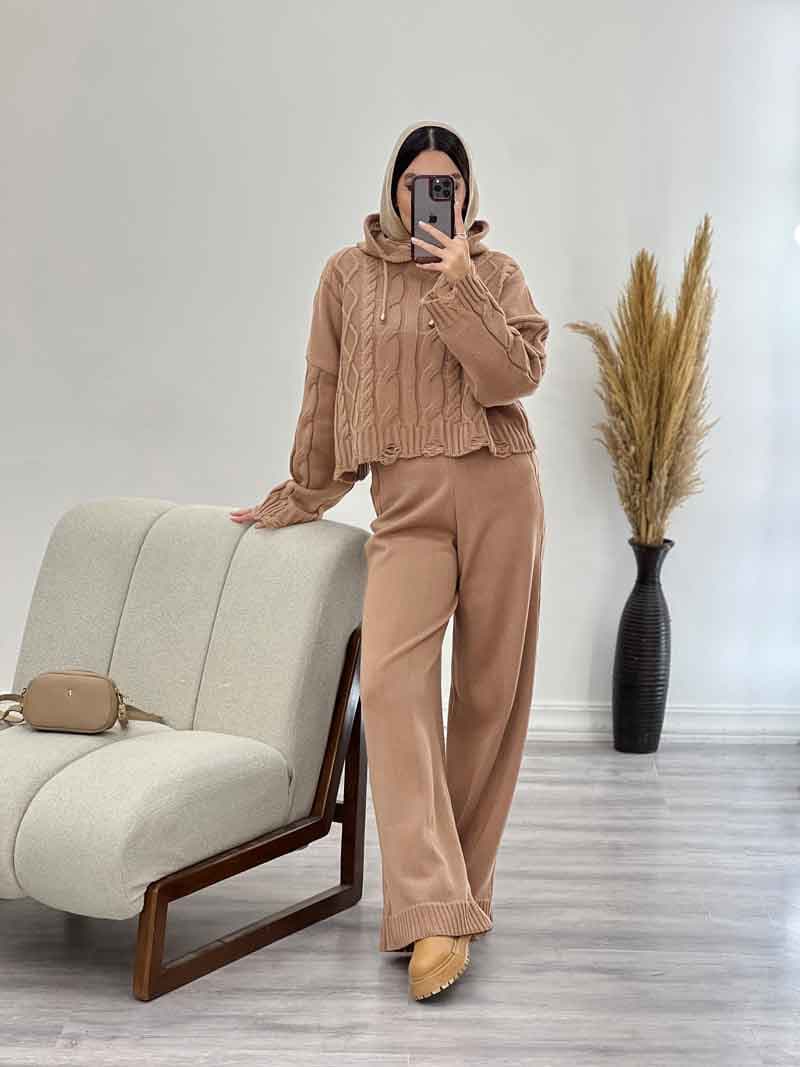 ست بافت کلاهدار و شلوار کد 5523 — تصویر ۷