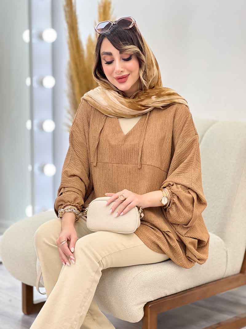 مانتو جلو بسته برش دار مارینا کد 5261 — تصویر ۶