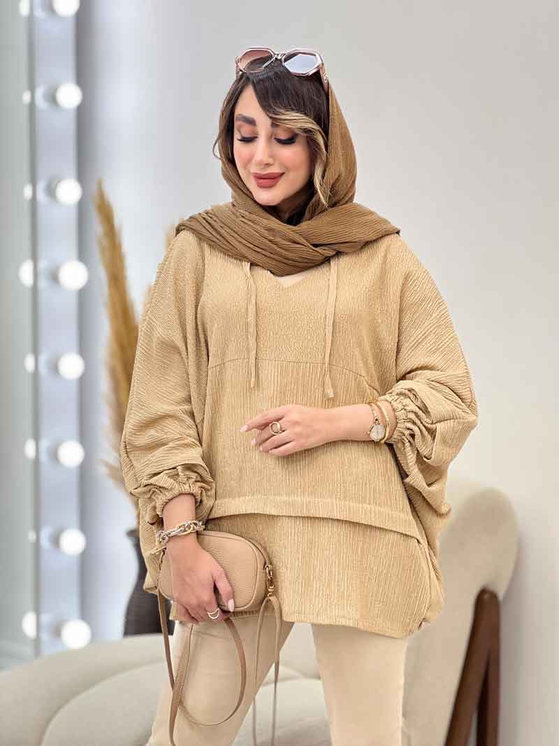 مانتو جلو بسته برش دار مارینا کد 5261 — تصویر ۲