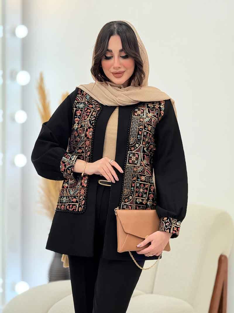 مانتو مازراتی طرح سنتی جیلان کد 6105 — تصویر ۴