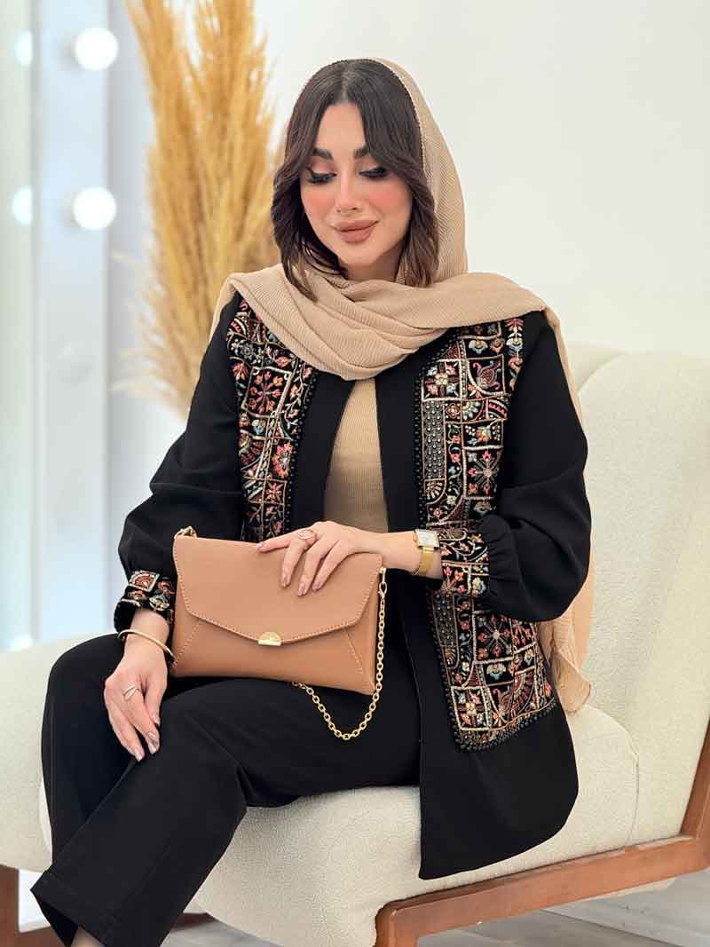 مانتو مازراتی طرح سنتی جیلان کد 6105 — تصویر ۵