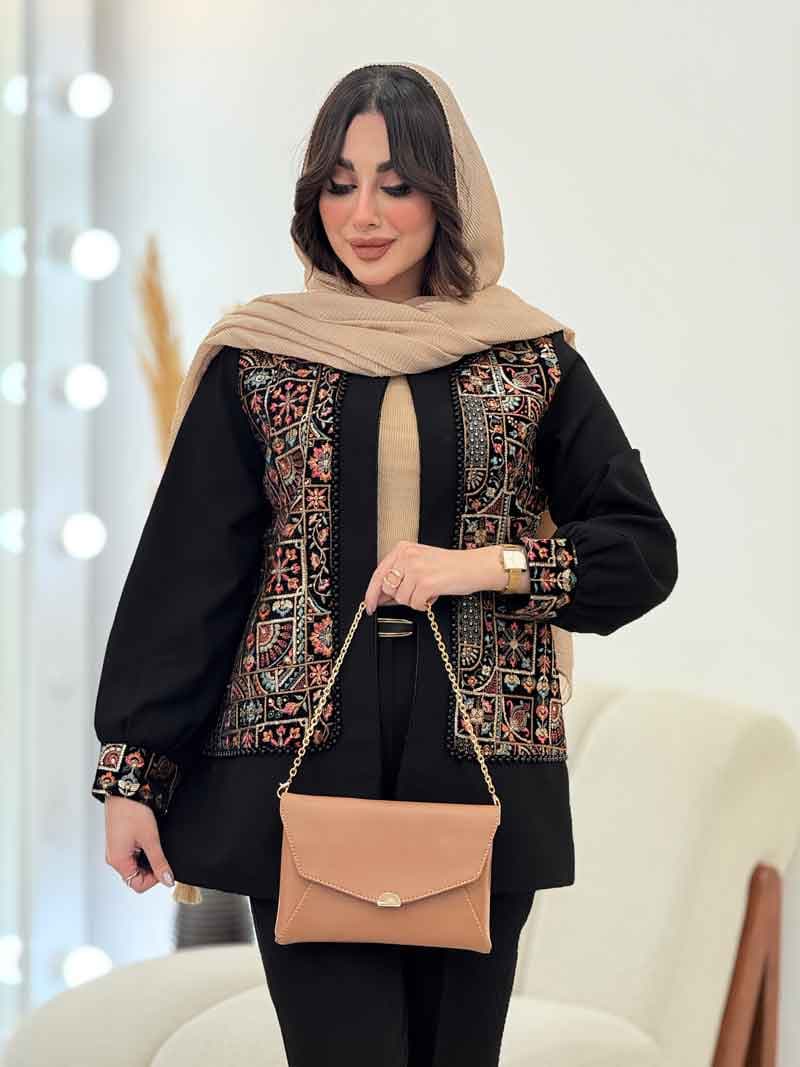مانتو مازراتی طرح سنتی جیلان کد 6105 — تصویر ۲