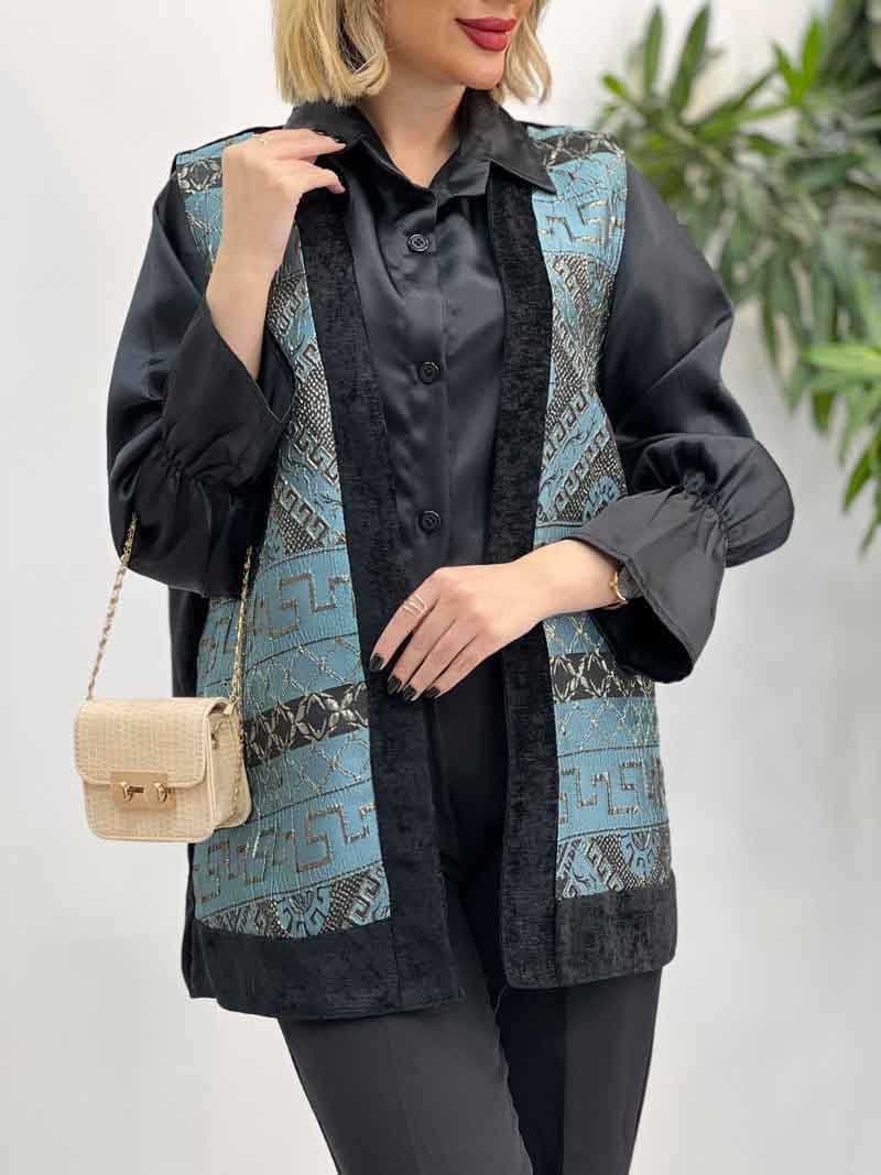 ژیله مخمل طرح سنتی کد 4152 — تصویر ۴