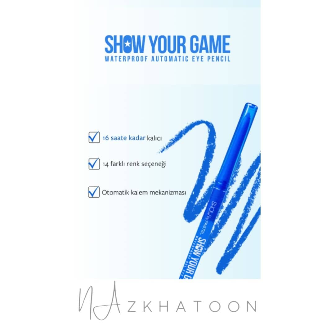 مداد چشم ژلی پیچی پاستل شماره 410 آبی | Show By Pastel Waterproof Gel Eyeliner 410 — تصویر ۳