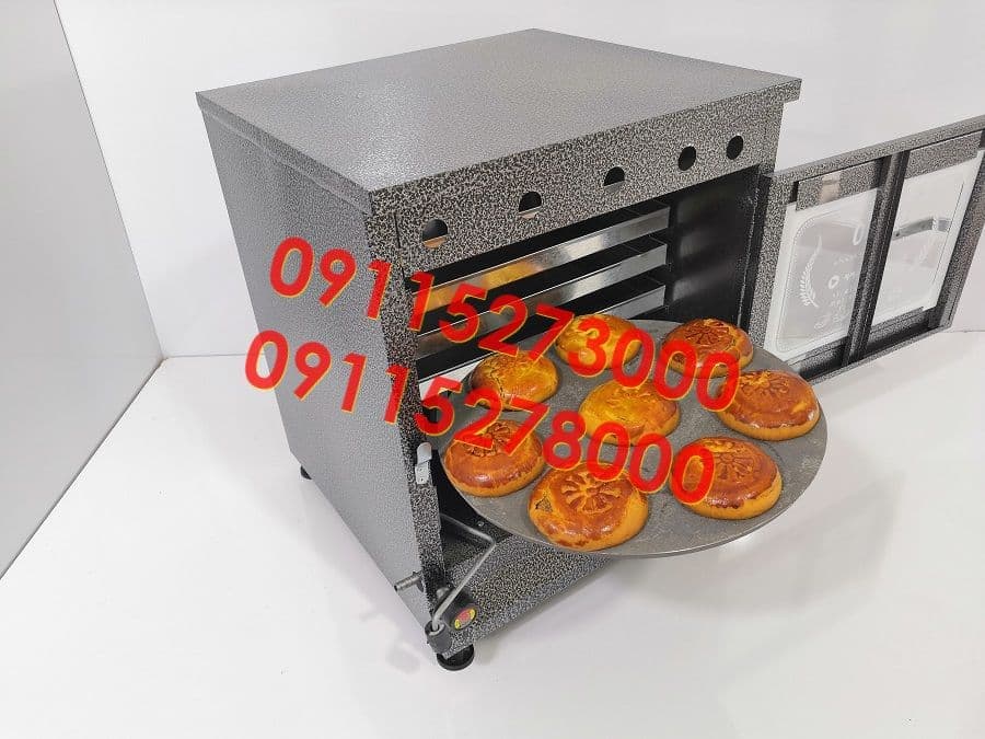تنور گازی کوره ای مشکی 4 سینی + چدن 38 (کد400)