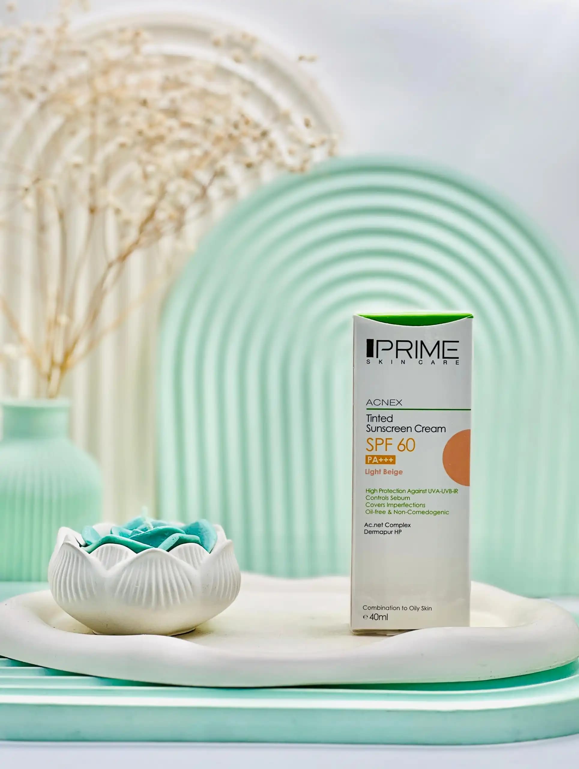 کرم ضد آفتاب رنگی پرایم SPF 60 پوست مختلط تا چرب 40 میلی لیتر — تصویر ۲