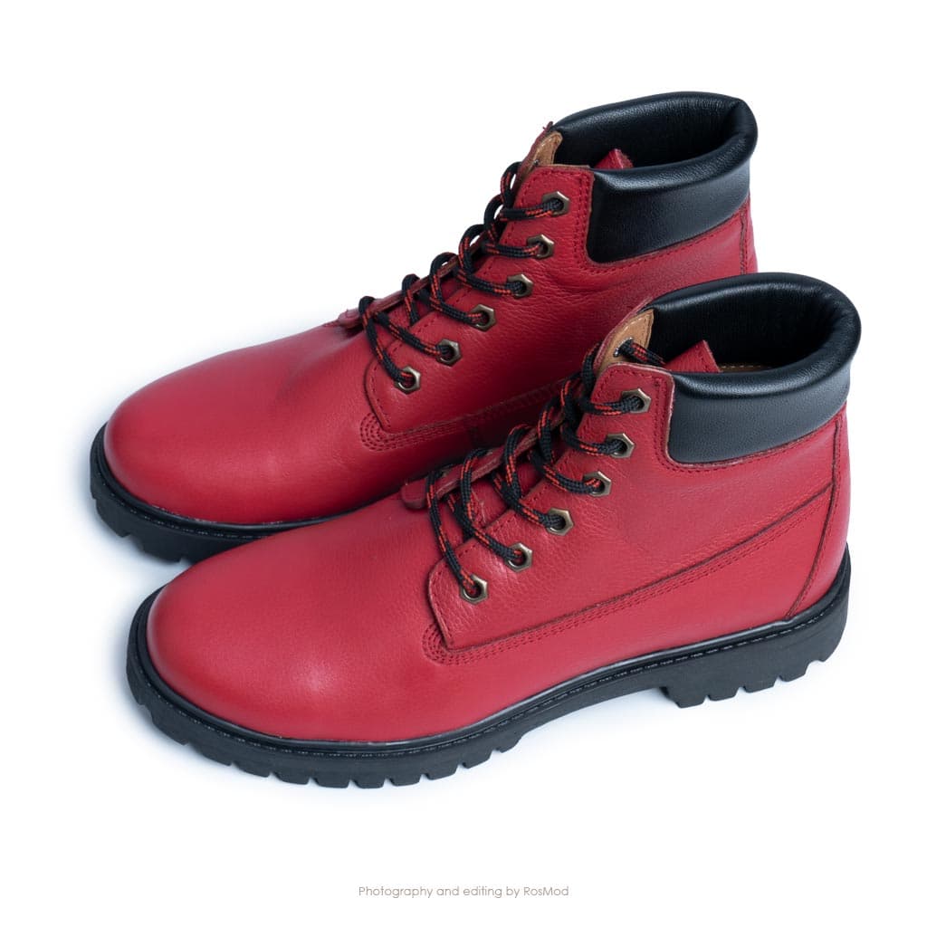 بوت تیتی گازولین کارمین غلیظ – GAAZOLIN TT Boots Deep Carmine — تصویر ۳