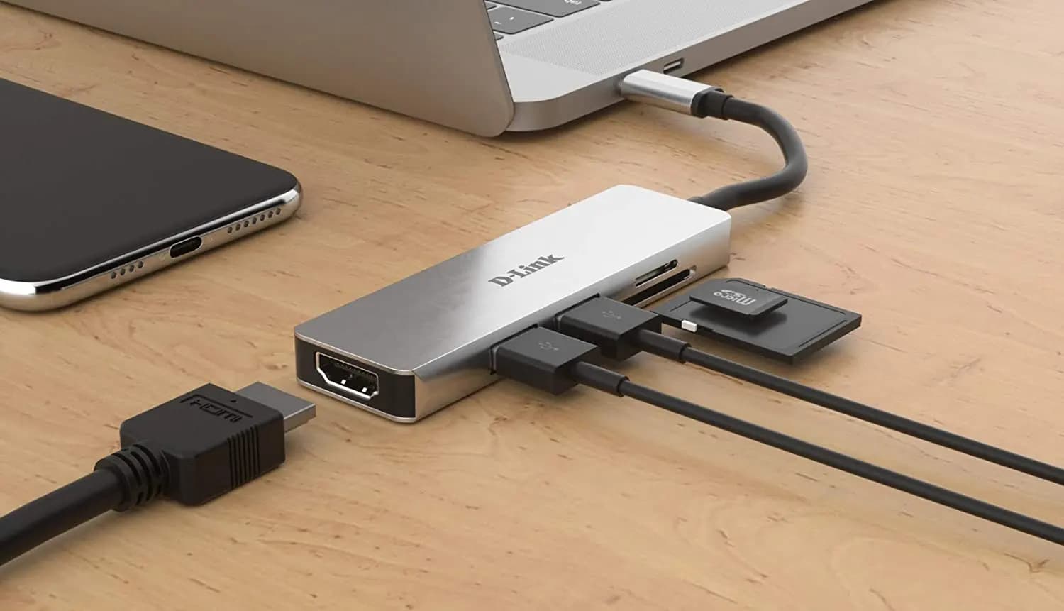 تبدیل Type C به HDMI، USB3 و SD/microSD دی لینک مدل DUB-M530 — تصویر ۳