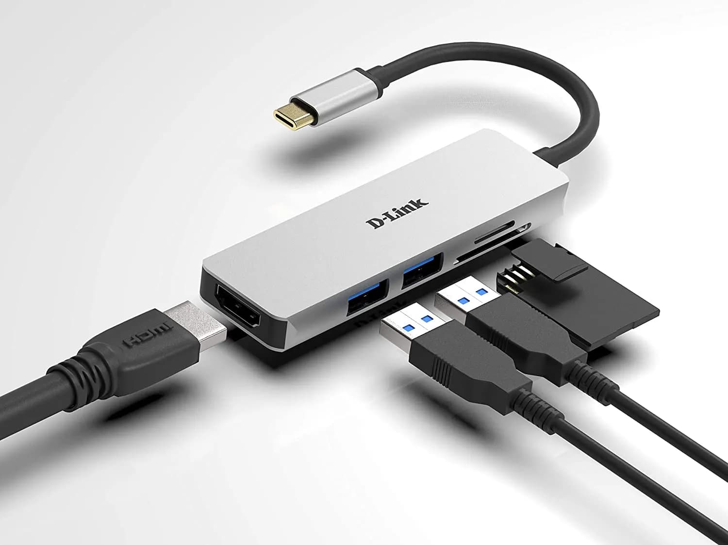 تبدیل Type C به HDMI، USB3 و SD/microSD دی لینک مدل DUB-M530 — تصویر ۲
