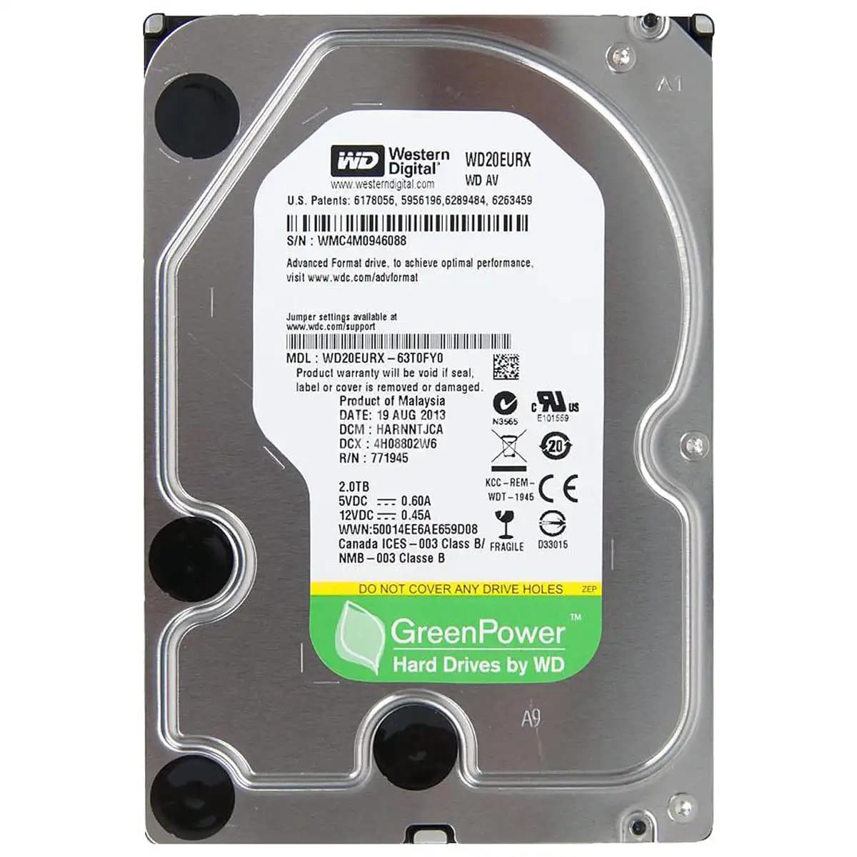 هارد وسترن دیجیتال سبز 2 ترابایت WD 2TB Green HDD