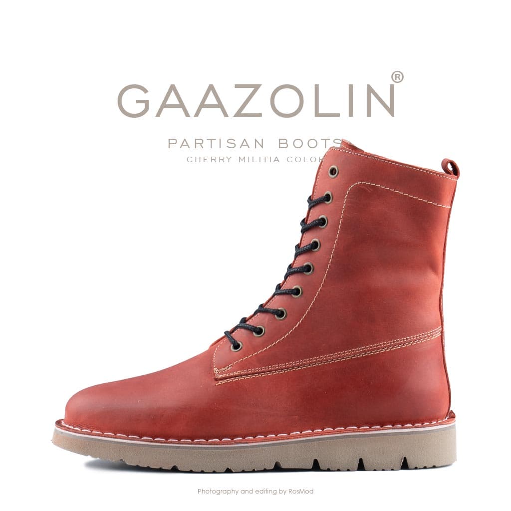بوت پارتیزان گازولین آلبالویی – GAAZOLIN Partisan Boots Cherry Militia