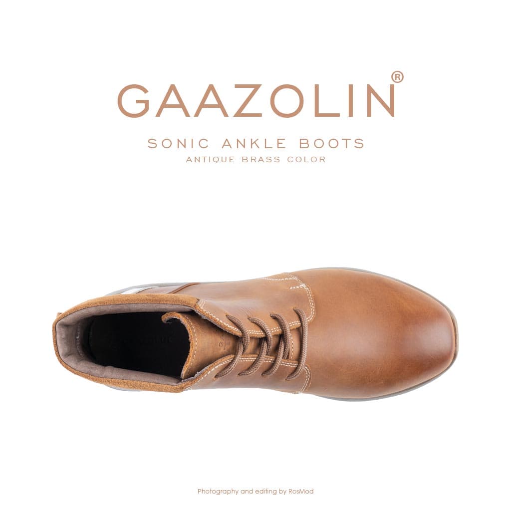نیم بوت سونیک گازولین عسلی – GAAZOLIN Sonic Ankle Boots Antique Brass — تصویر ۳