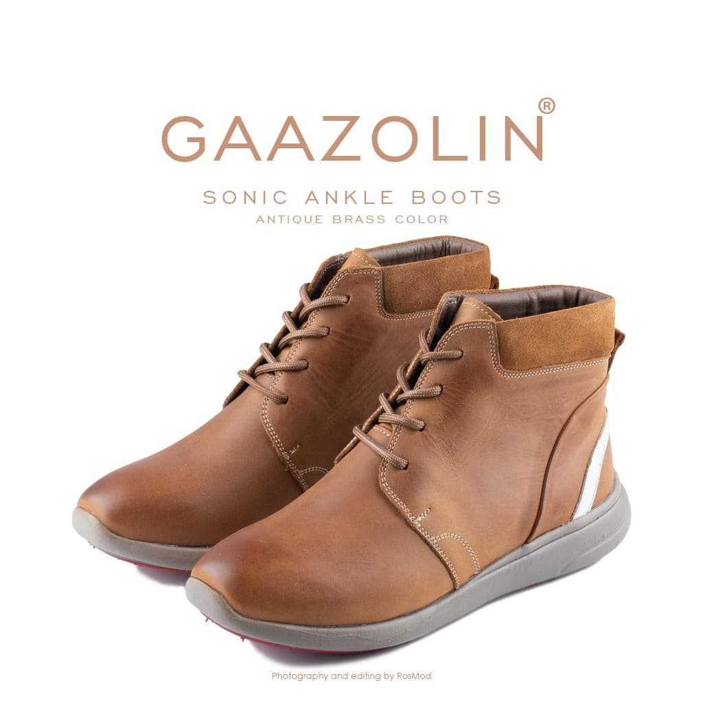 نیم بوت سونیک گازولین عسلی – GAAZOLIN Sonic Ankle Boots Antique Brass — تصویر ۲
