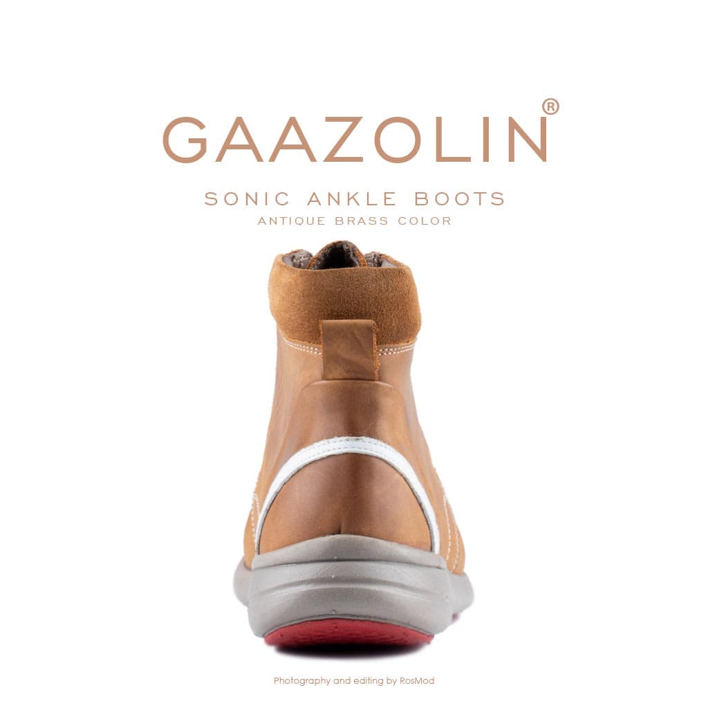 نیم بوت سونیک گازولین عسلی – GAAZOLIN Sonic Ankle Boots Antique Brass — تصویر ۵