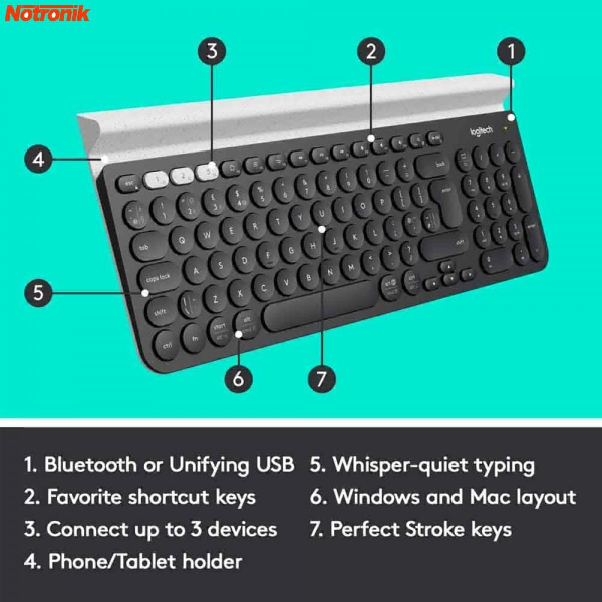 کیبورد بیسیم لاجیتک K780 — تصویر ۵