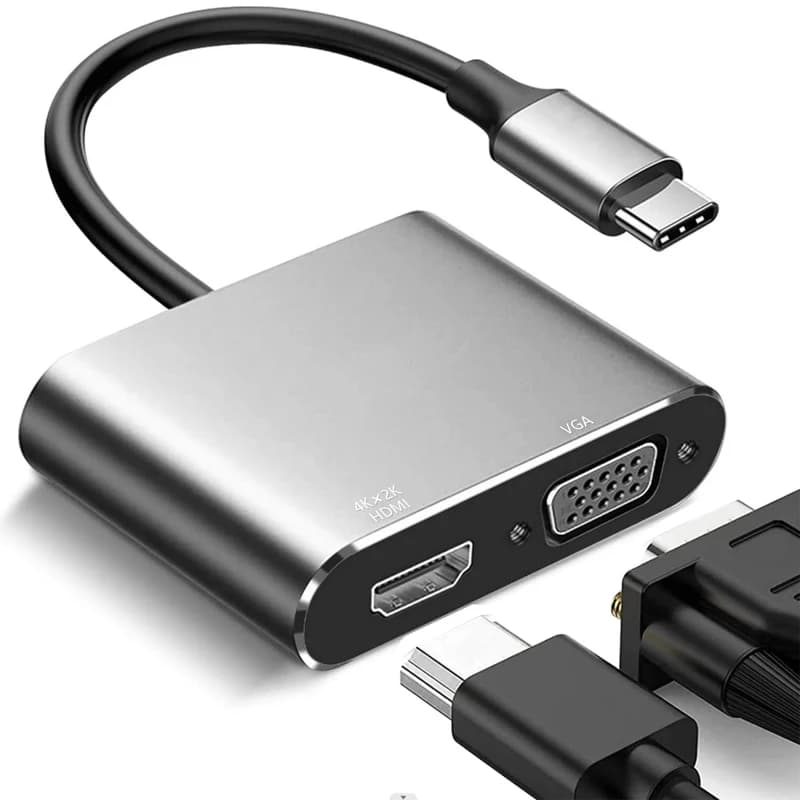 مبدل TYPE C TO HDMI/VGA مدل DGK-2IN1