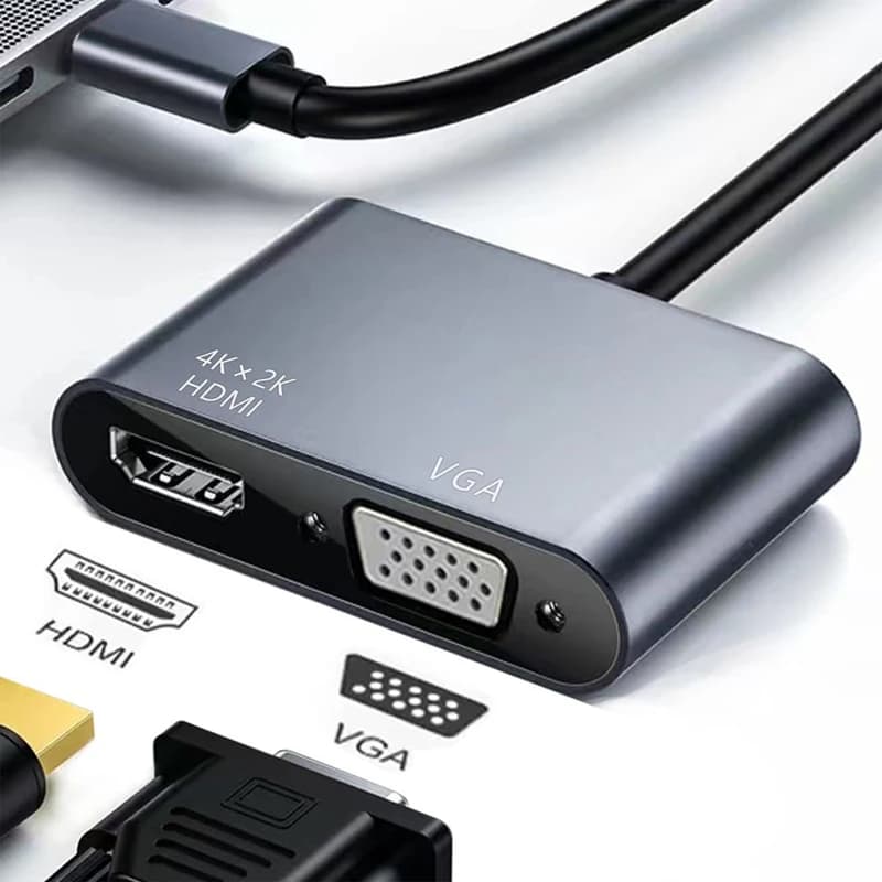 مبدل TYPE C TO HDMI/VGA مدل DGK-2IN1 — تصویر ۲