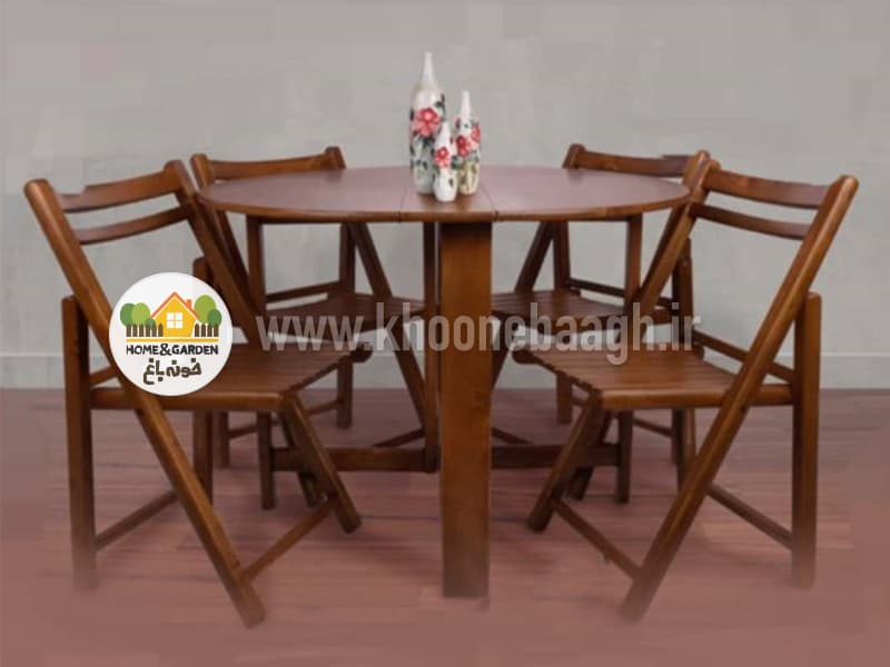 میز و صندلی تاشو 4 نفره چوبی — تصویر ۲