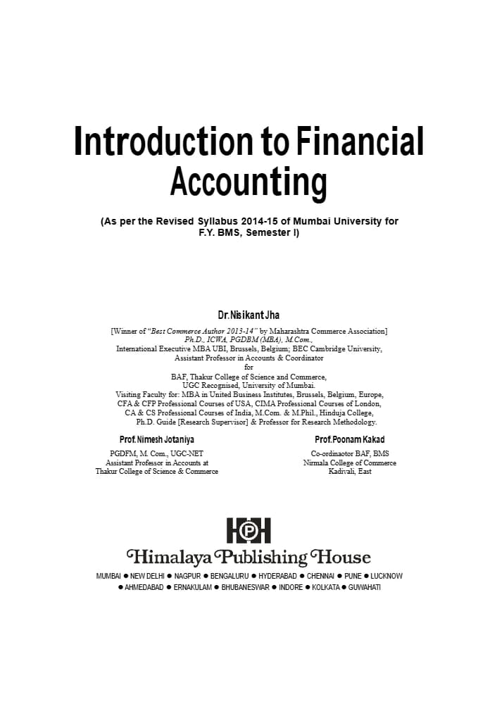 کتاب Financial Accounting (حسابداری مالی) نسخه انگلیسی PDF | دکتر نیسیکانت جا
