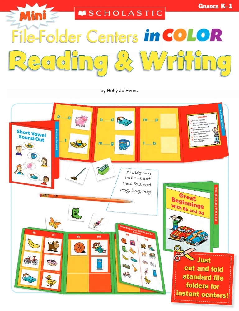 کتاب File Folder Games in Color: Reading and Writing (بازی‌های پوشه‌ای رنگی؛ خواندن و نوشتن) نسخه انگلیسی PDF | بتی جو اورز