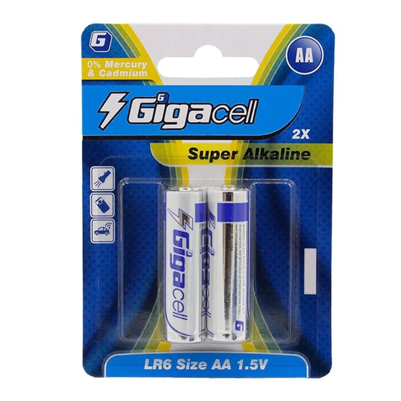 باتری قلمی گیگاسل مدل Super Alkaline بسته ۲ عددی کارتی