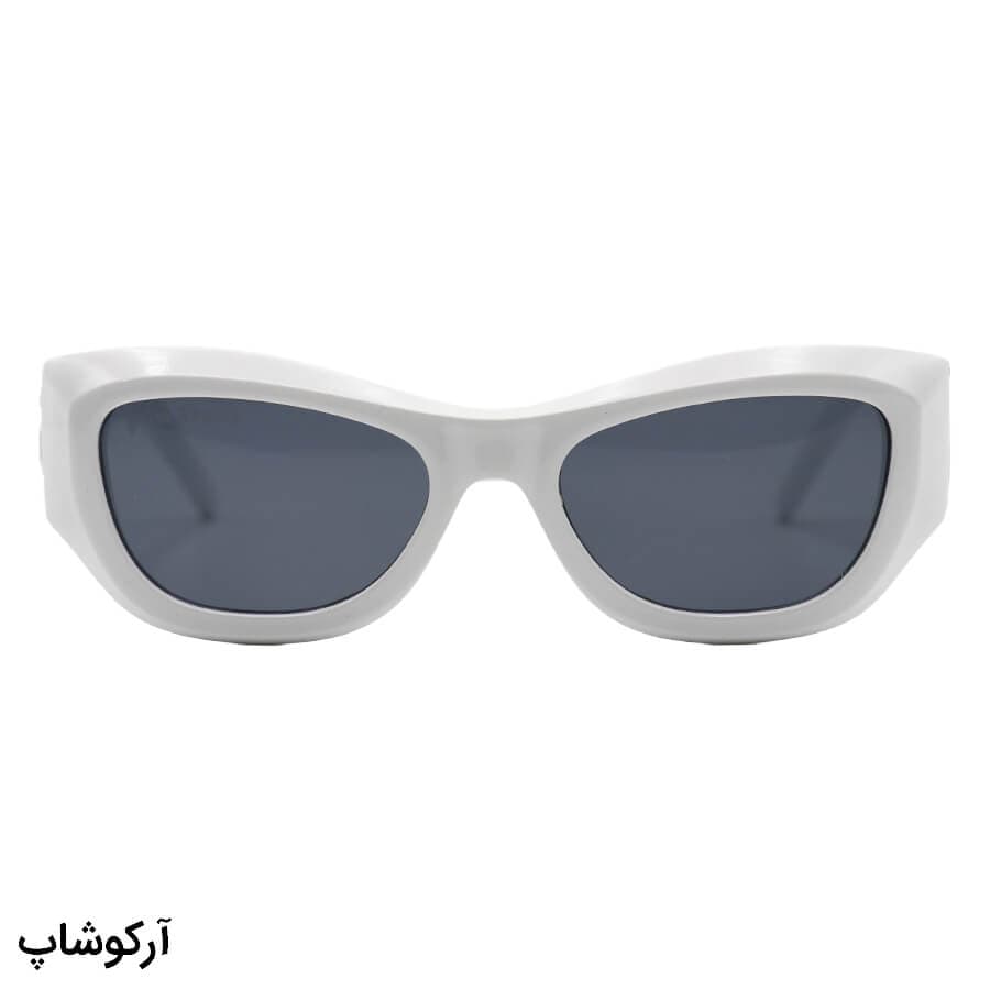 عینک آفتابی فانتزی پالم آنجلز با فریم مستطیلی، رنگ سفید، دسته پهن و لنز دودی تیره مدل 6170 — تصویر ۲