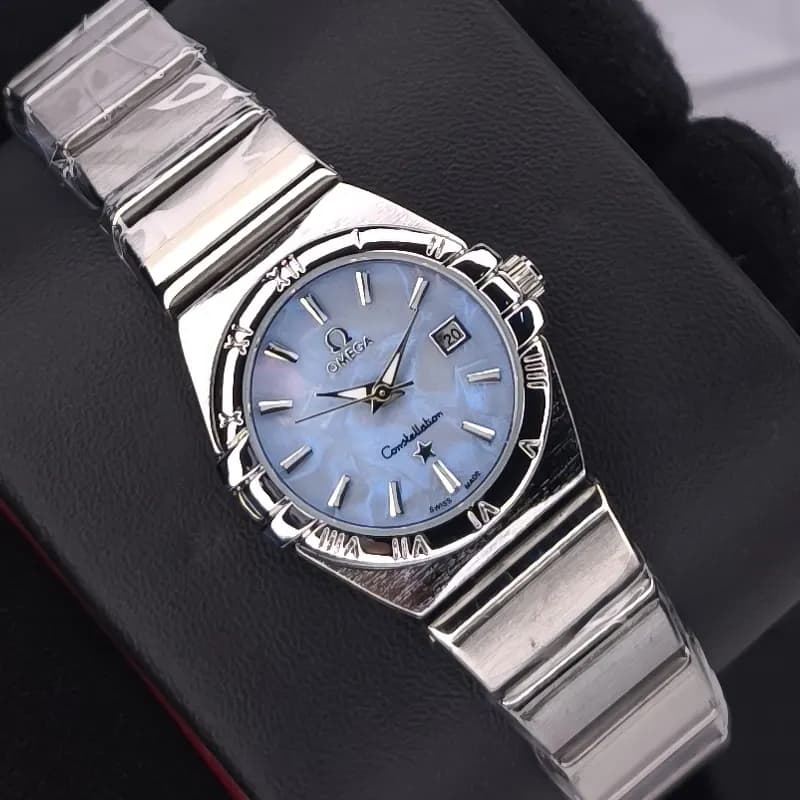 ساعت مچی زنانه امگا کانسلیشن مدل ایندکس نقره ای تیفانی (Omega Constellation) — تصویر ۷