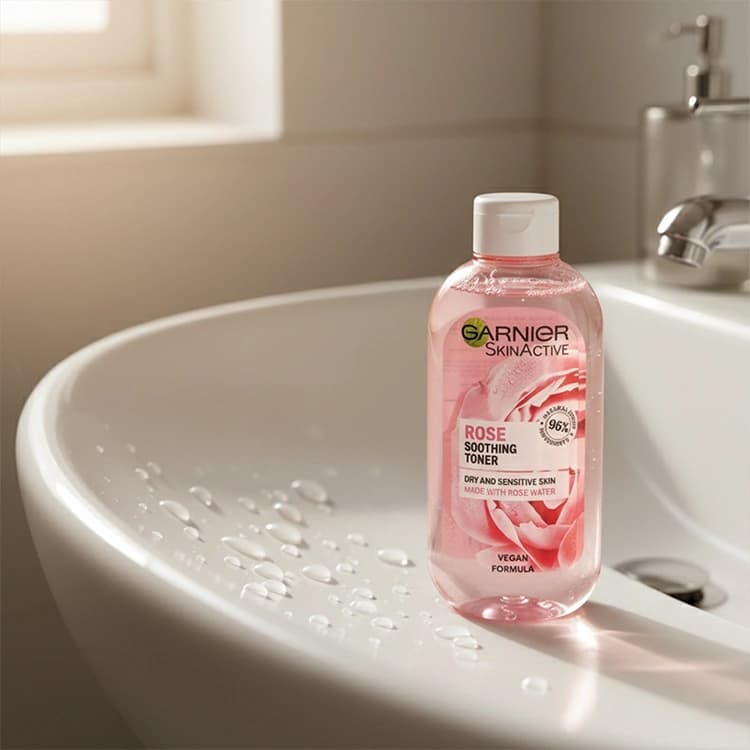 تونر Garnier مدل Rose Floral Water حجم 200 میلی لیتر — تصویر ۳