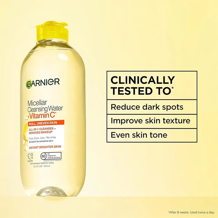 میسلار واتر Garnier مدل Vitamin C حجم 400 میلی لیتر — تصویر ۳