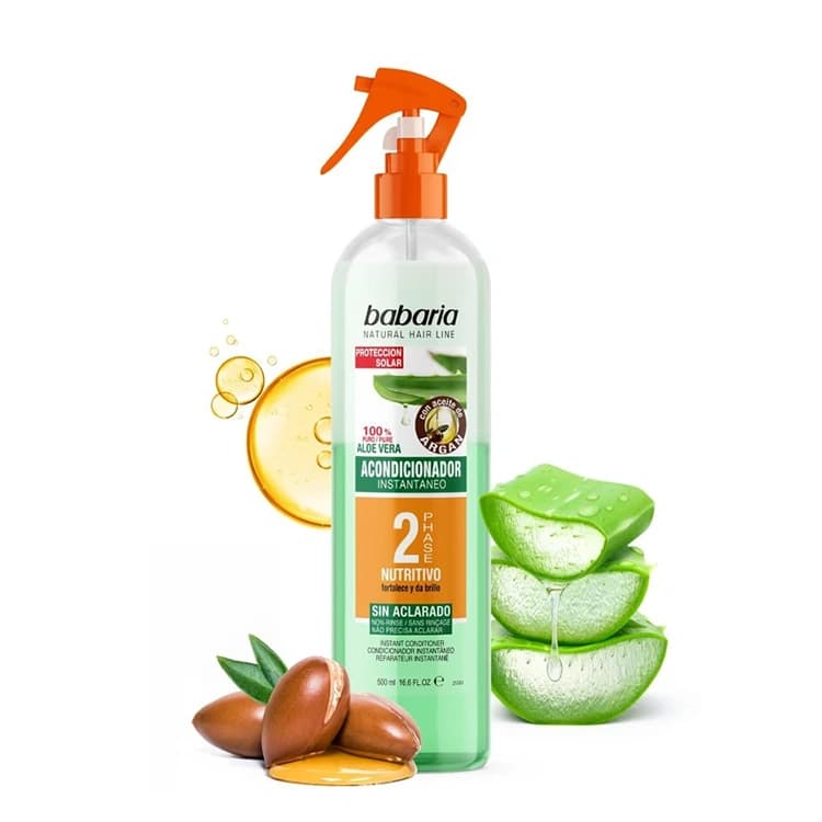 اسپری مو Babaria مدل Aloe Vera Acondicionador 2 Phase حجم 500 میلی لیتر — تصویر ۳