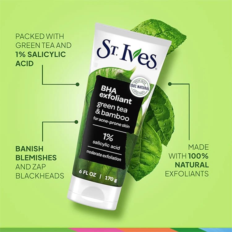 اسکراب و لایه بردار St Ives مدل BHA Exfoliant Green Tea and Bamboo وزن 170 گرم — تصویر ۲