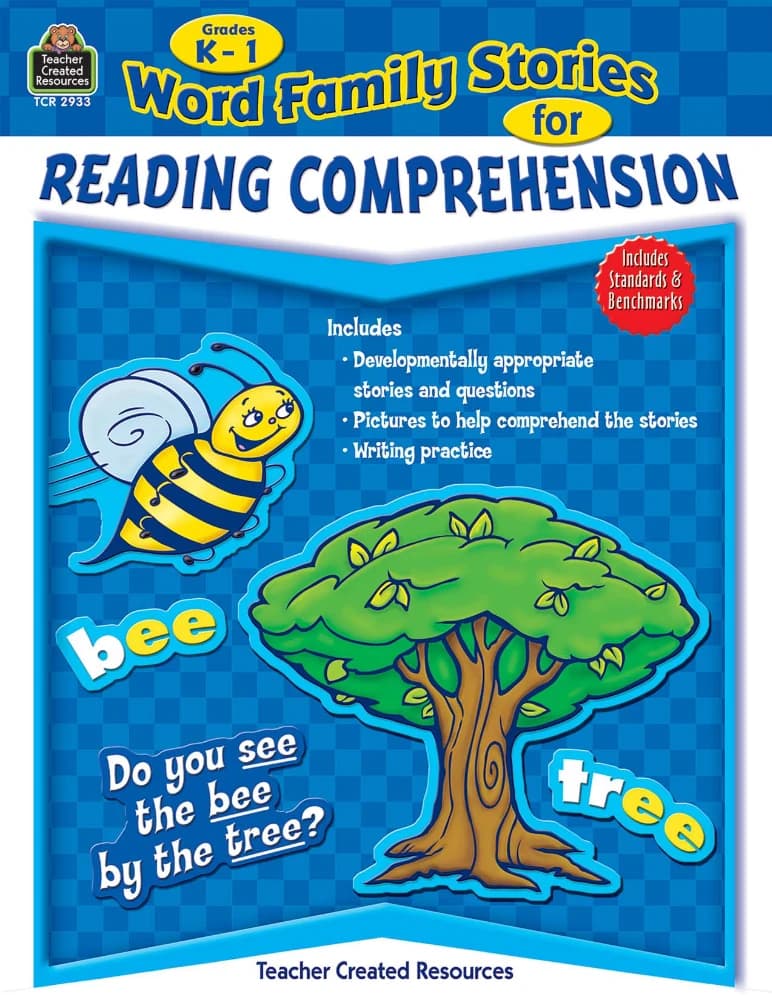 کتاب Word Family Stories for Reading Comprehension Grade K–1 (داستان‌های خانواده واژگان برای درک مطلب، پایه K تا ۱) نسخه انگلیسی PDF