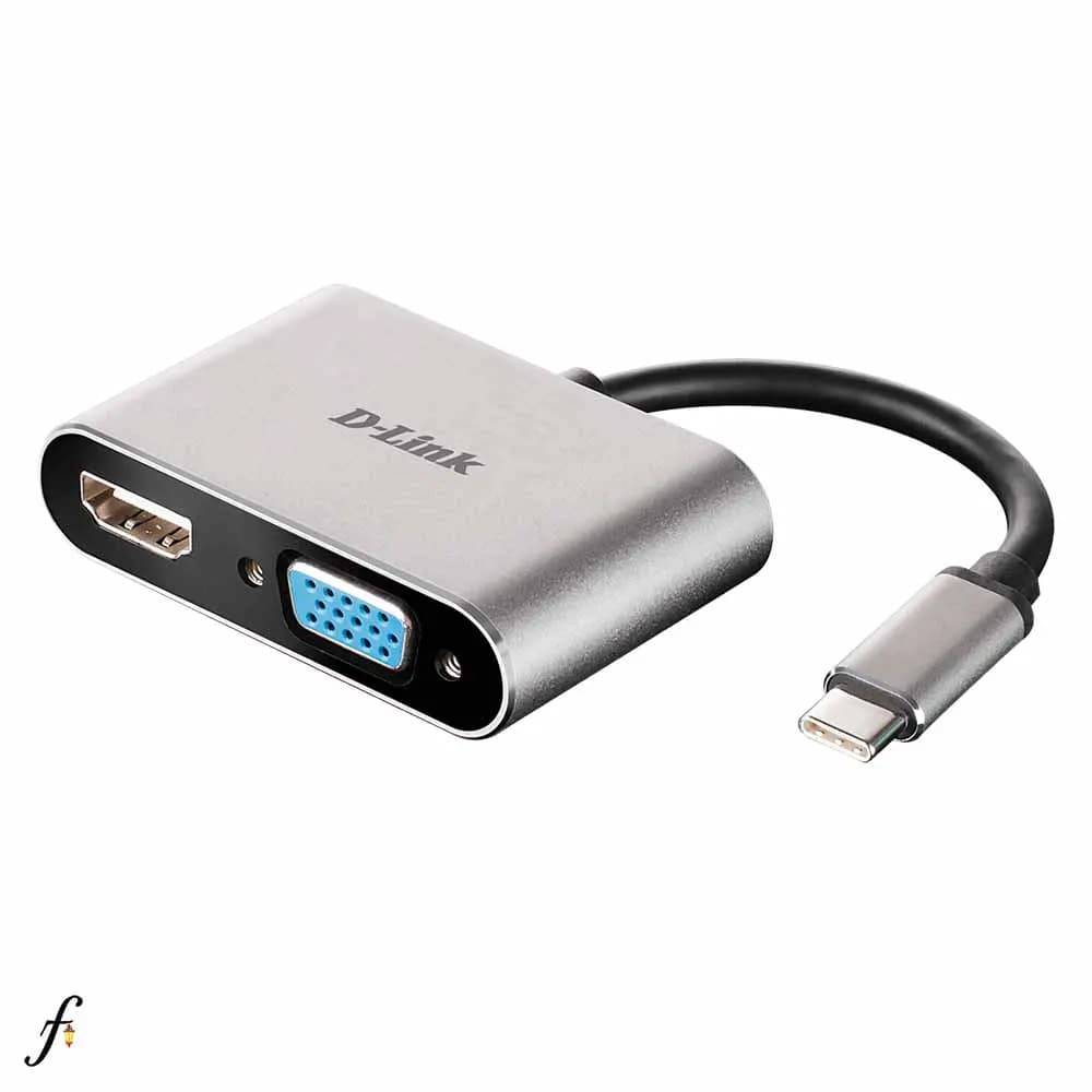 مبدل USB-C به VGA/HDMI دی لینک مدل DUB-V210