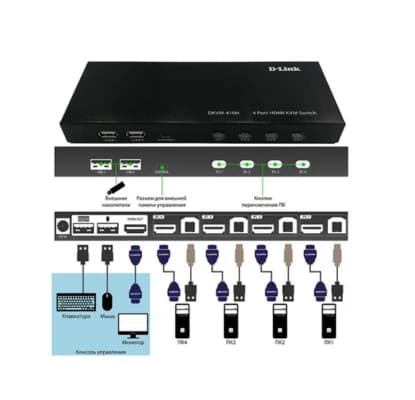 سوئیچ KVM دی لینک مدل DKVM-410H با چهار پورت HDMI و USB — تصویر ۳