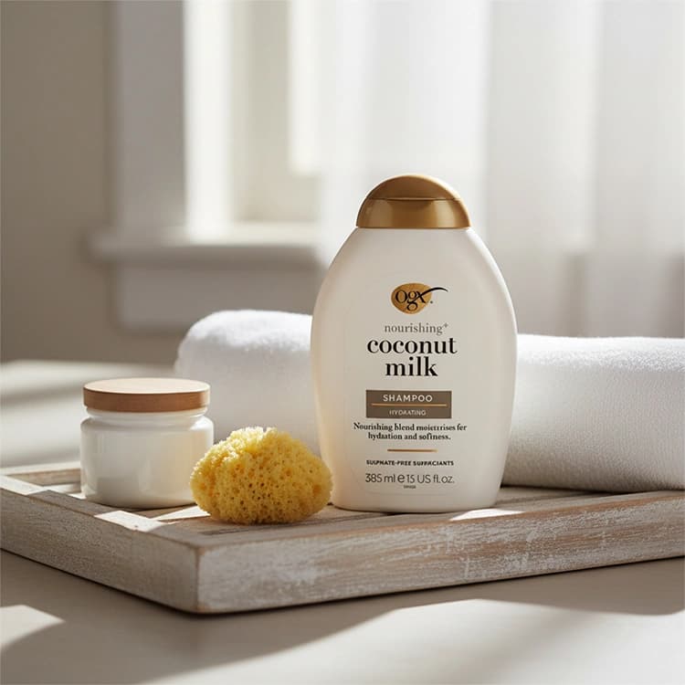 شامپو ogx مدل Coconut Milk حجم 385 میلی لیتر — تصویر ۳
