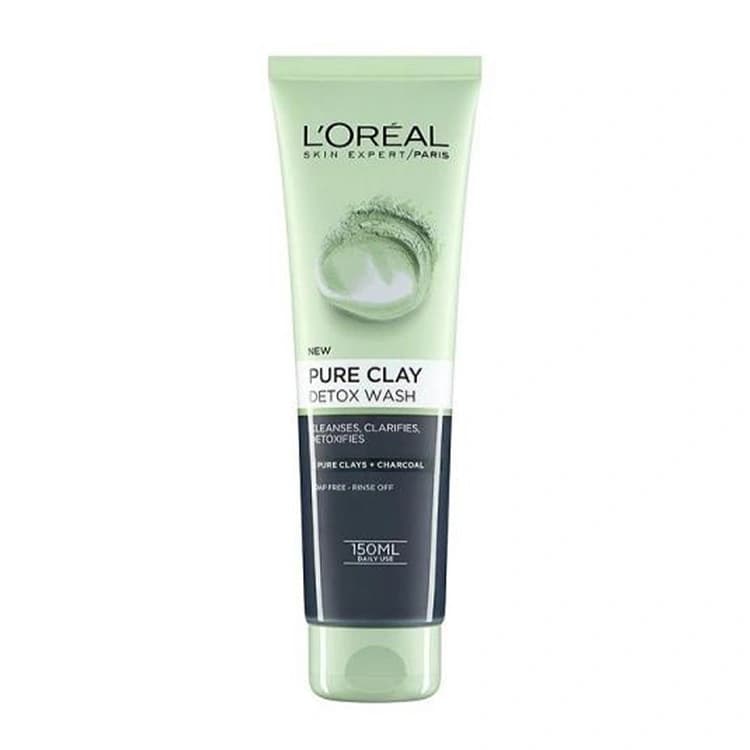 ژل شوینده صورت Loreal مدل Pure Clay Detox حجم 150 میلی لیتر
