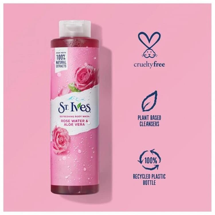 شامپو بدن St Ives مدل Rose Water and Aloe Vera حجم 473 میلی لیتر — تصویر ۲