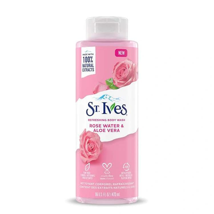 شامپو بدن St Ives مدل Rose Water and Aloe Vera حجم 473 میلی لیتر