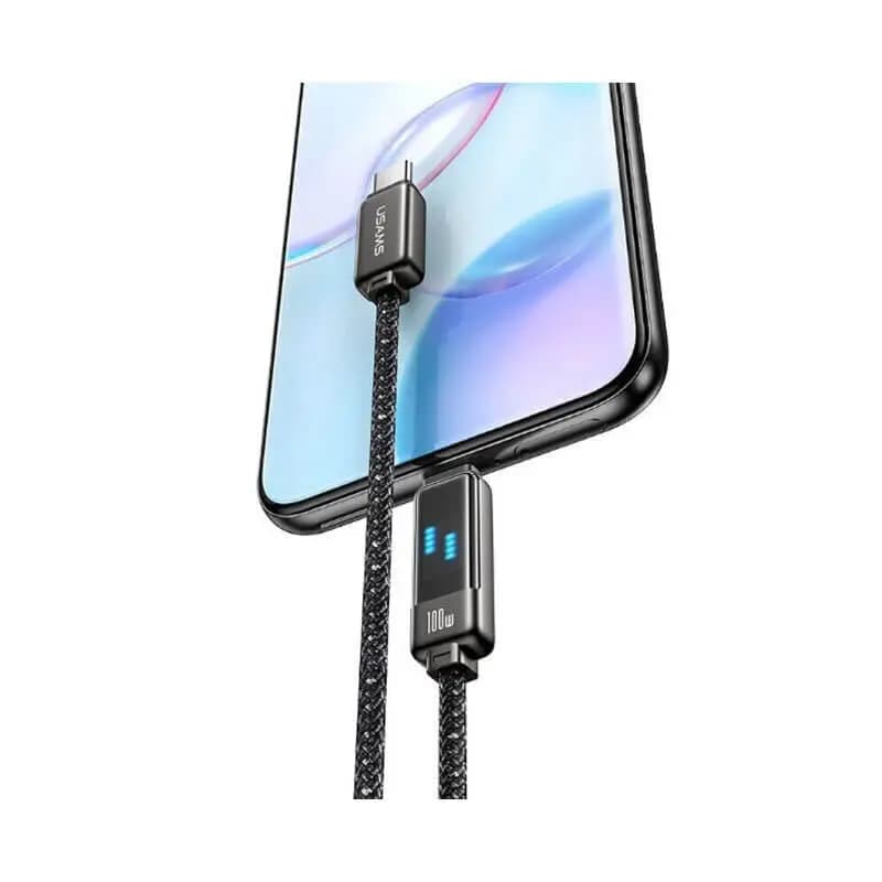 کابل شارژ USB-C to USB-C یوسمز مدل US-SJ744 با طول 1.2 متر توان 100 وات — تصویر ۵