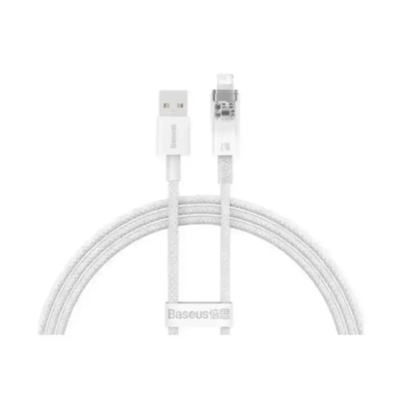 کابل شارژ USB to iP باسئوس مدل Explorer Series Smart Temperature Control با طول 2 متر 2.4 آمپر