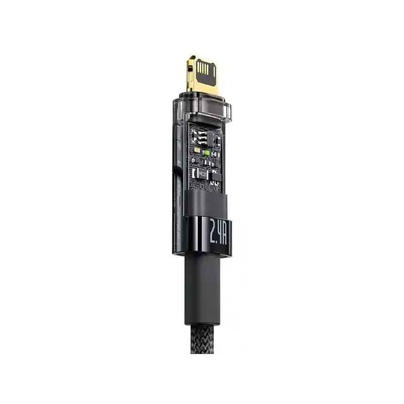 کابل شارژ USB to iP باسئوس مدل Explorer Series Auto Power-Off با طول 2 متر 2.4 آمپر — تصویر ۳