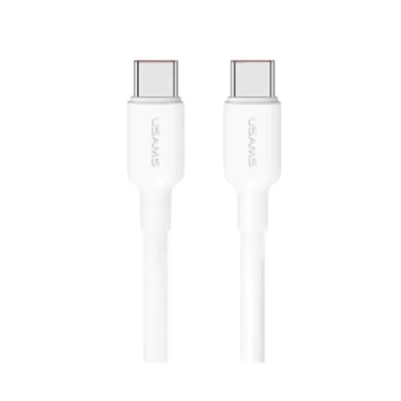 کابل شارژ USB-C to USB-C یوسمز مدل US-SJ625 با طول 50 سانتی‌متر توان 100 وات