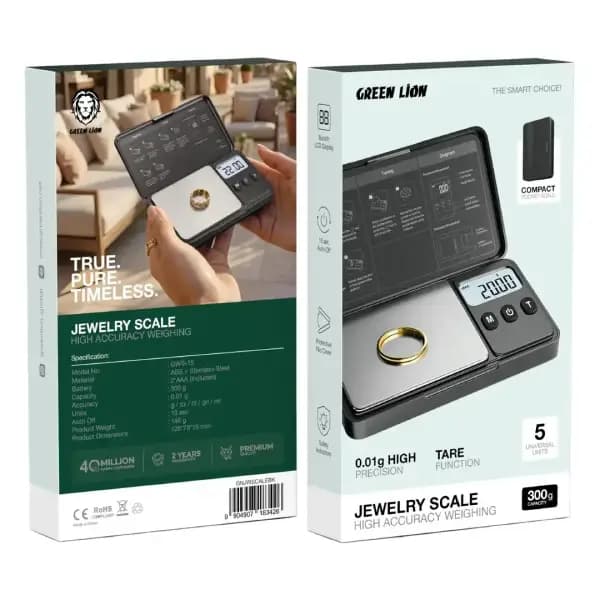 ترازوی دیجیتال طلا و جواهرات گرین لاین مدل Green Lion Jewelry Scale with High Accuracy Weighing — تصویر ۳