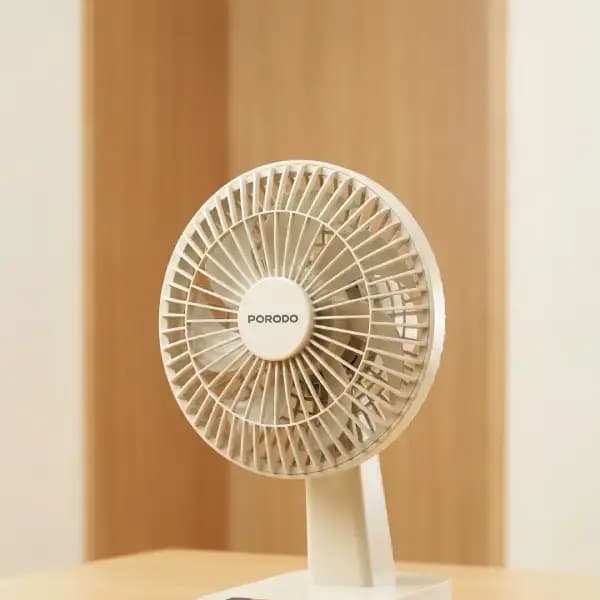 پنکه رومیزی قابلحمل پرودو مدل Porodo Lifestyle Chillo Portable Desk Fan with Oscillating Function & Indicator Lights — تصویر ۷