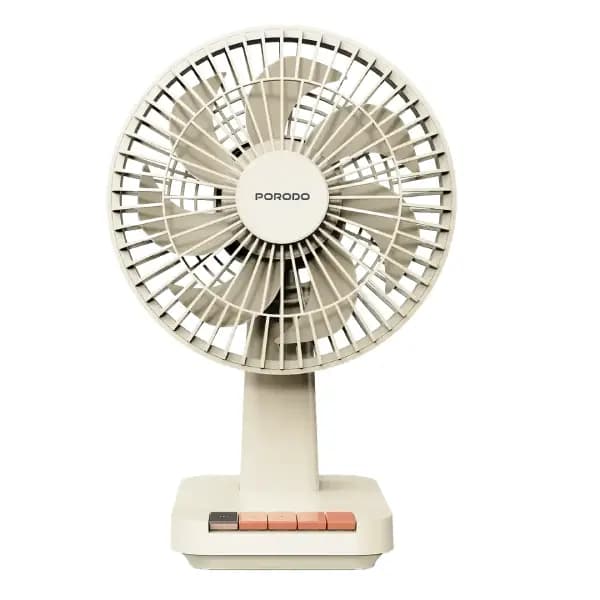 پنکه رومیزی قابل‌حمل پرودو مدل Porodo Lifestyle Chillo Portable Desk Fan with Oscillating Function & Indicator Lights