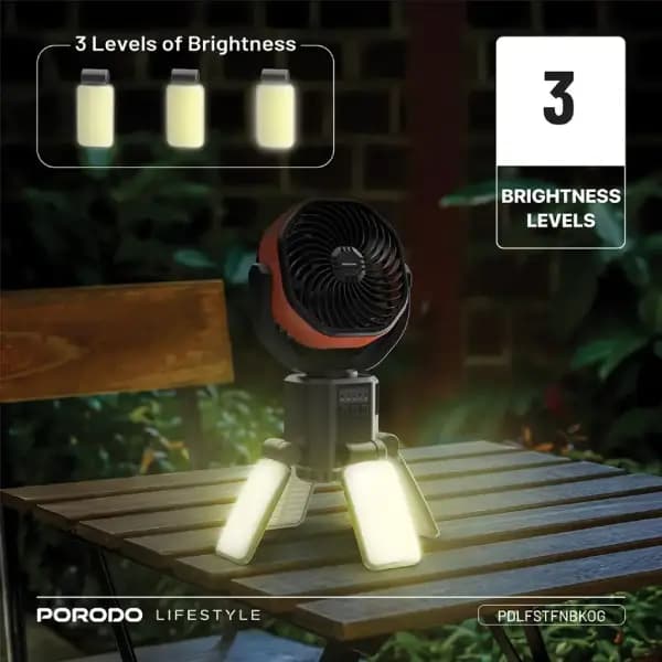 پنکه خورشیدی فضای باز پرودو مدل Porodo Lifestyle Suncharge Outdoor Solar Fan — تصویر ۵