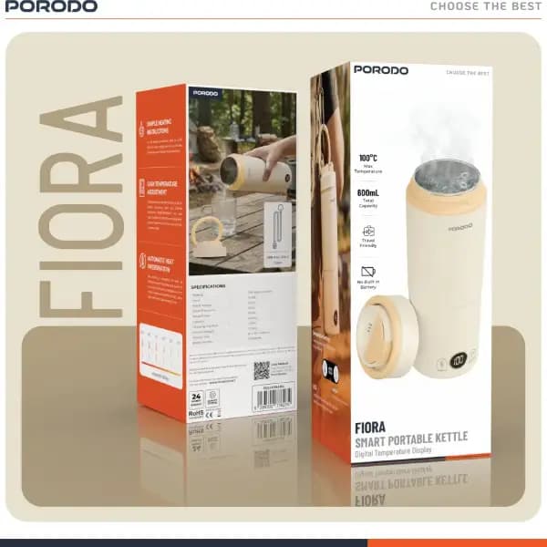 کتری هوشمند قابلحمل پرودو مدل Porodo Flora Smart Portable Kettle with Digital Temperature Display — تصویر ۷