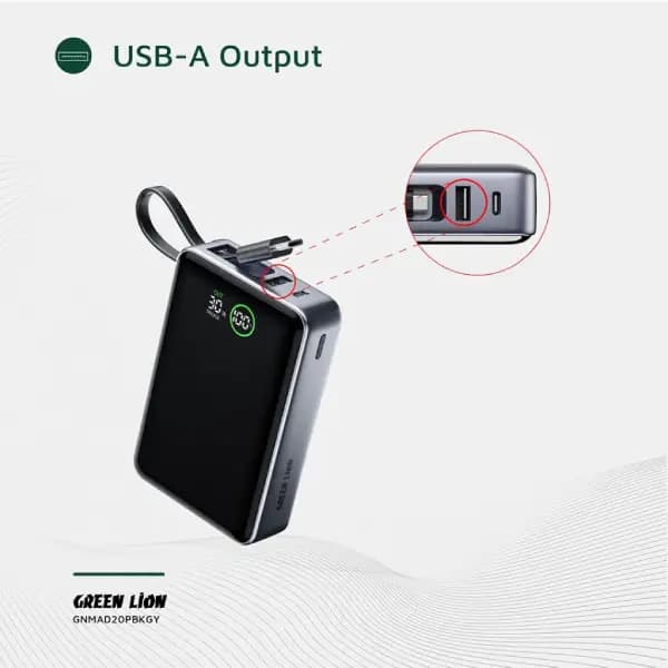 پاوربانک 20000 هزار 35 وات گرین لاین مدل Green Lion Madrid 20 Power Bank 20000mAh PD 35W — تصویر ۸