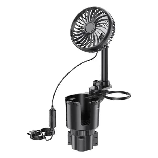پنکه و جا لیوانی ۲ در ۱ خودرو گرین لاین مدل Green Lion Drive Fan Duo 2-In-1 Cup Holder with Car Fan